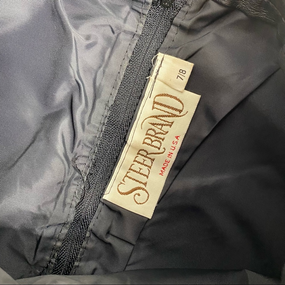 Vintage Steer Brand Black Leather Mini Skirt - Picture 4 of 6